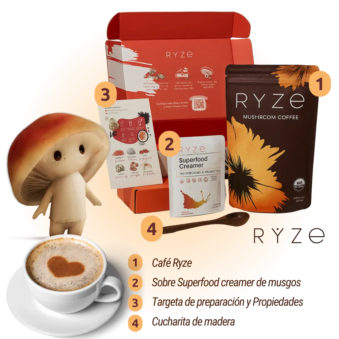 Café potenciado con hongos adaptógenos