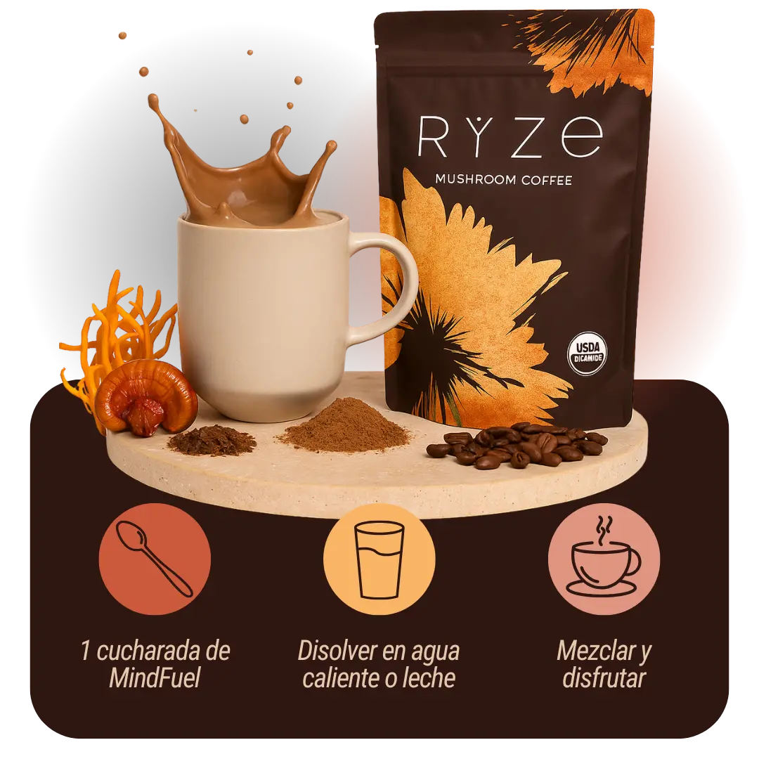 Café potenciado con hongos adaptógenos