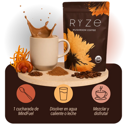 Café potenciado con hongos adaptógenos