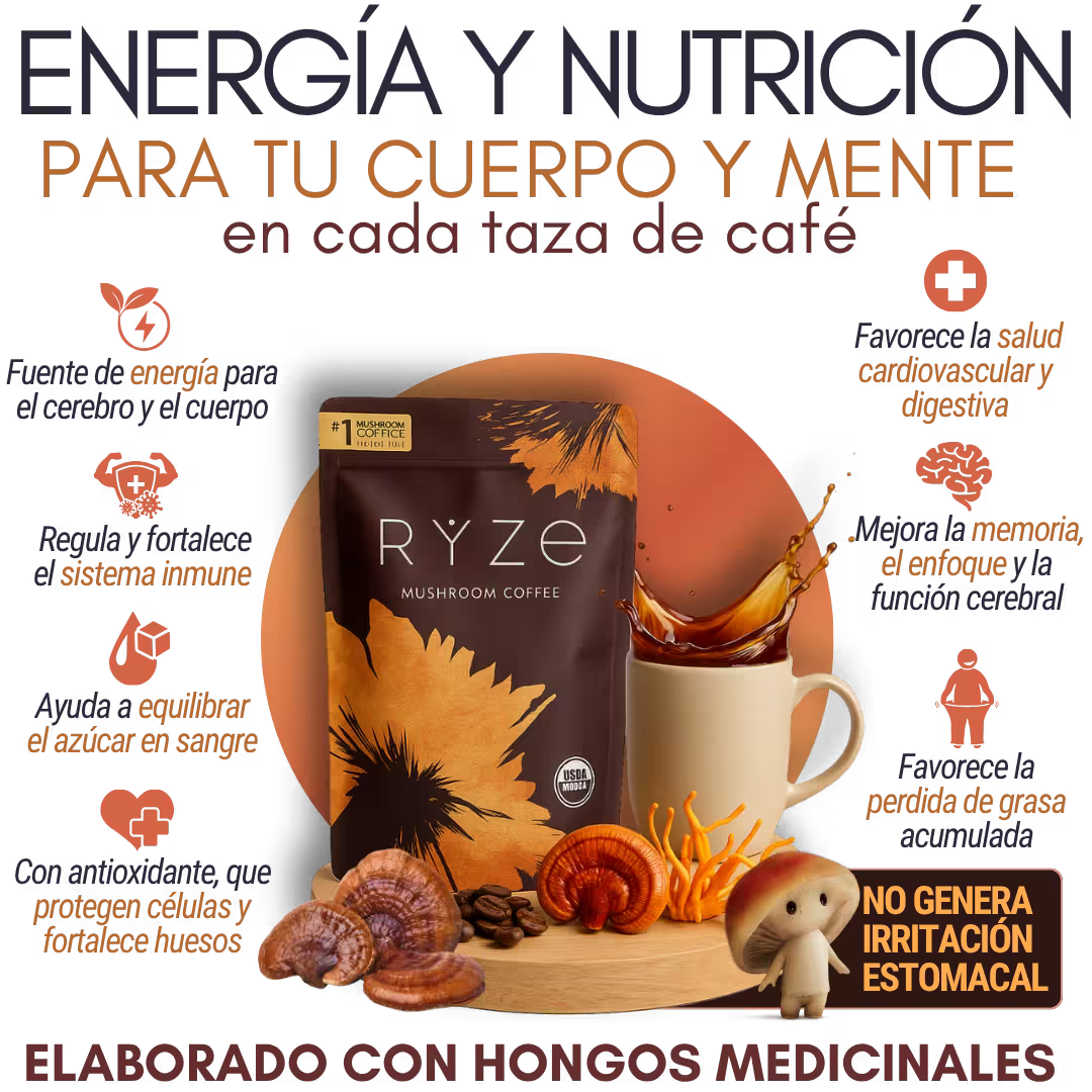 Café potenciado con hongos adaptógenos