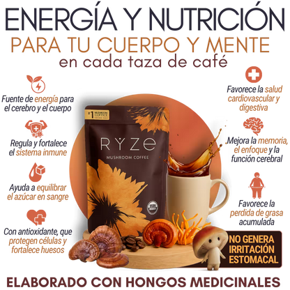 Café potenciado con hongos adaptógenos