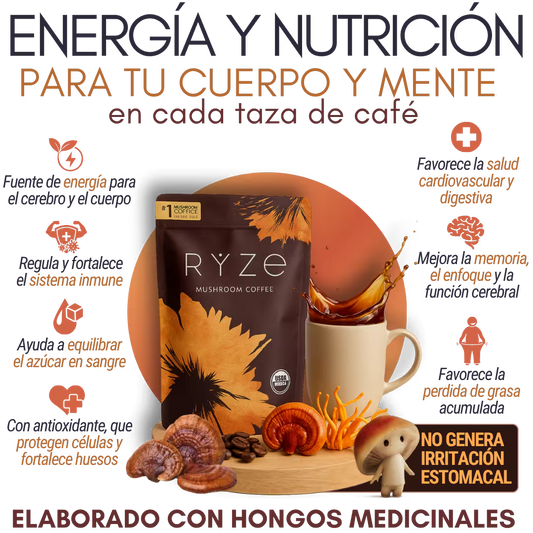 Café potenciado con hongos adaptógenos